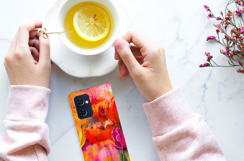Bookcase OPPO Find X5 Lite | Reno7 5G Tulips - B2C Telecom