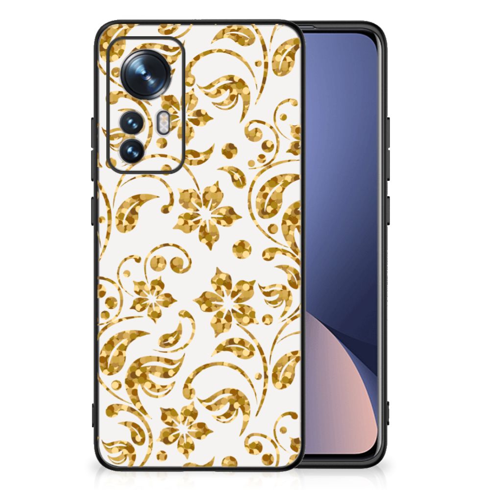Xiaomi 12 | 12X Bloemen Hoesje Gouden Bloemen B2C Telecom