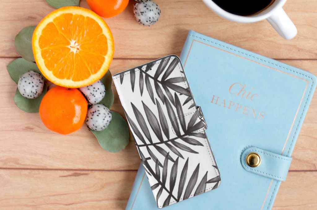 OPPO A91 | Reno3 Hoesje Leaves Grey