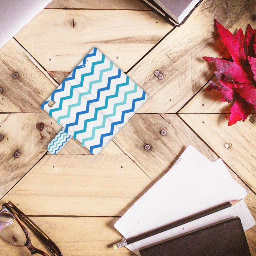 Huawei Ascend P8 Lite Telefoon Hoesje Zigzag Blauw