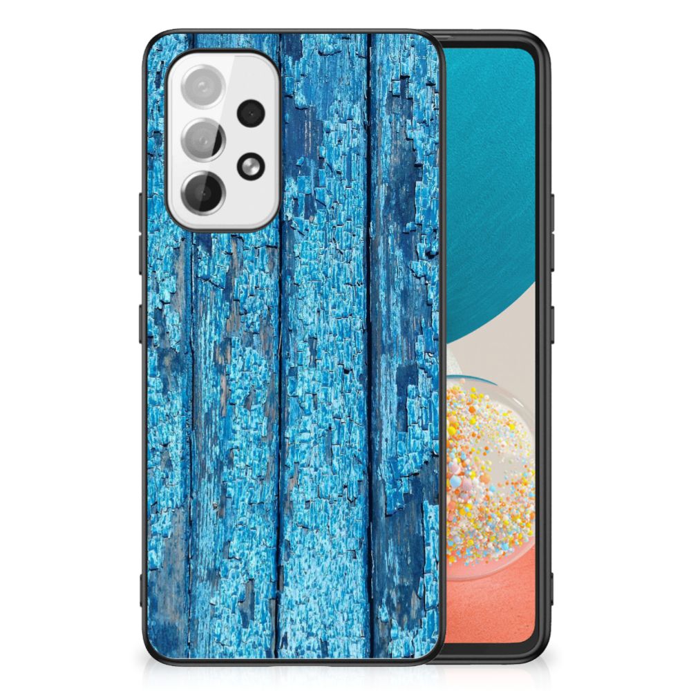Samsung Galaxy A53 Houten Print Telefoonhoesje Wood Blue