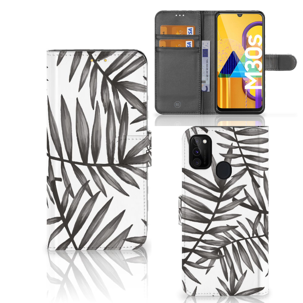 Samsung Galaxy M21 | M30s Hoesje Leaves Grey