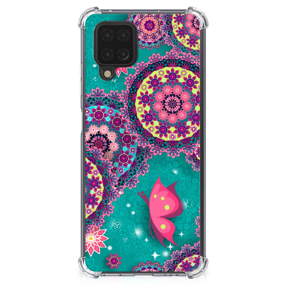 Samsung Galaxy A12 Back Cover Cirkels en Vlinders - B2C Telecom