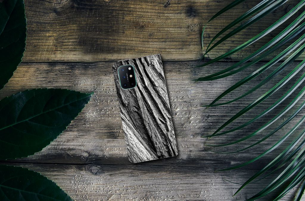 Book Wallet Case OnePlus 8T Boomschors Grijs - B2C Telecom