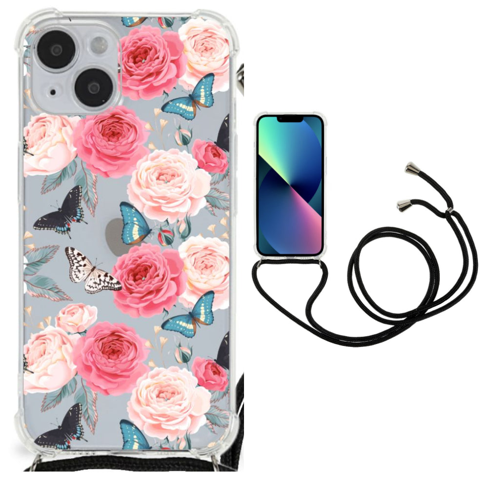iPhone 14 Plus Case Butterfly Roses
