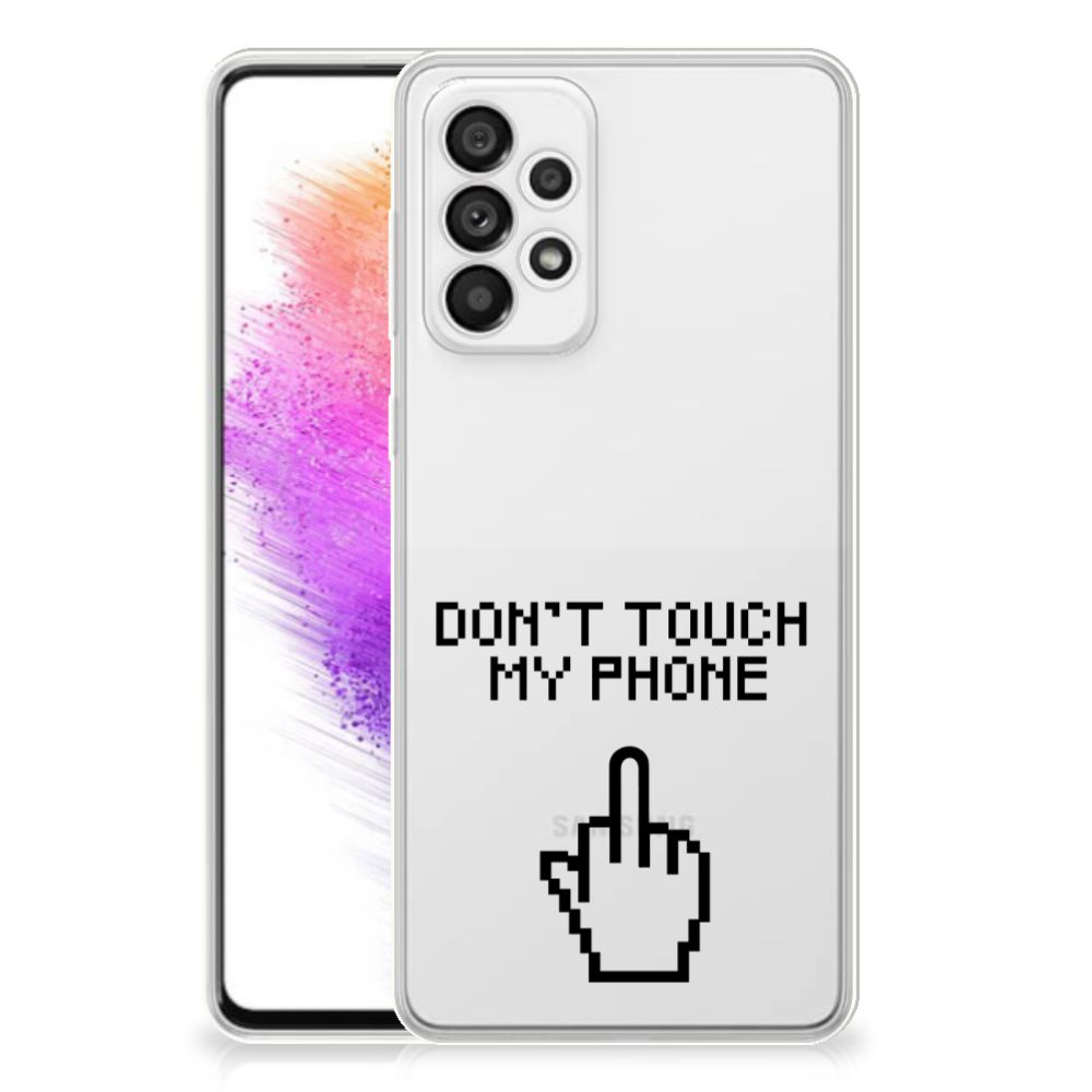 Samsung Galaxy A73 5G Silicone-hoesje Finger Don't Touch My Phone B2C Telecom