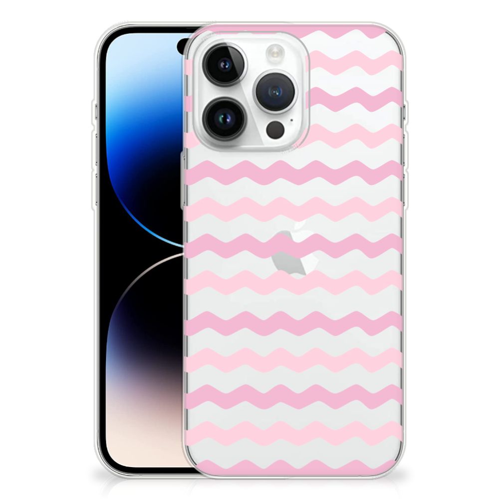 iPhone 14 Pro Max TPU bumper Waves Roze B2C Telecom