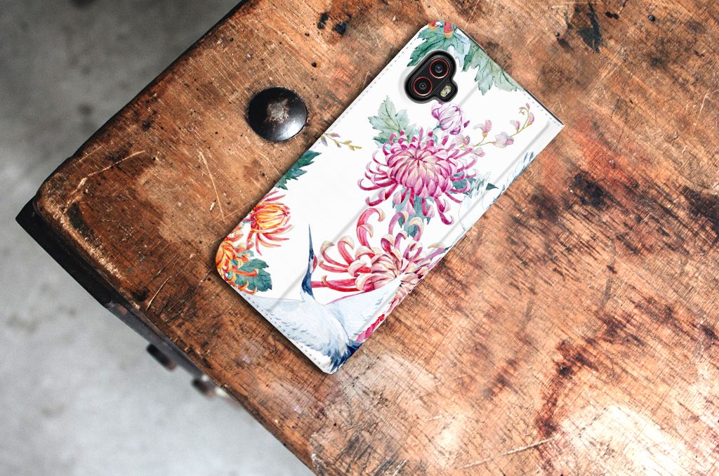 Samsung Galaxy Xcover 6 Pro Hoesje maken Bird Flowers - B2C Telecom