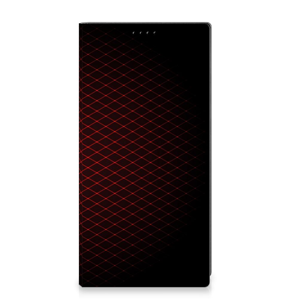 Samsung Galaxy S23 Ultra Hoesje met Magneet Geruit Rood - B2C Telecom
