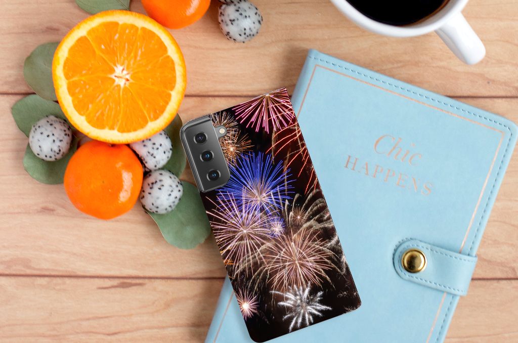 Samsung Galaxy S21 Plus Hippe Standcase Vuurwerk - B2C Telecom