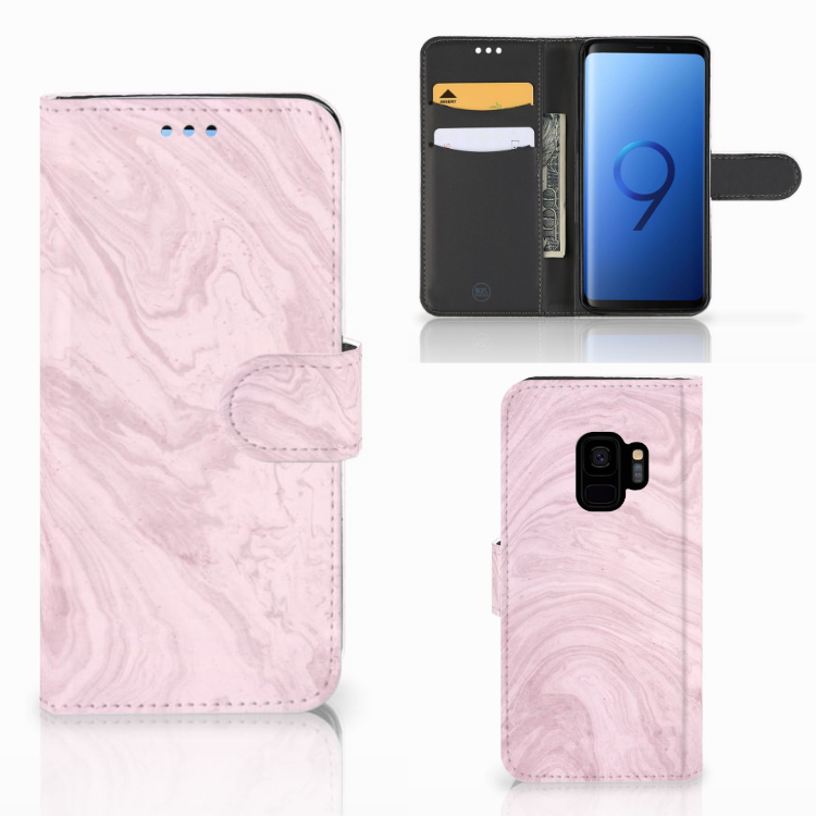 Samsung Galaxy S9 Bookcase Marble Pink - Origineel Cadeau Vriendin