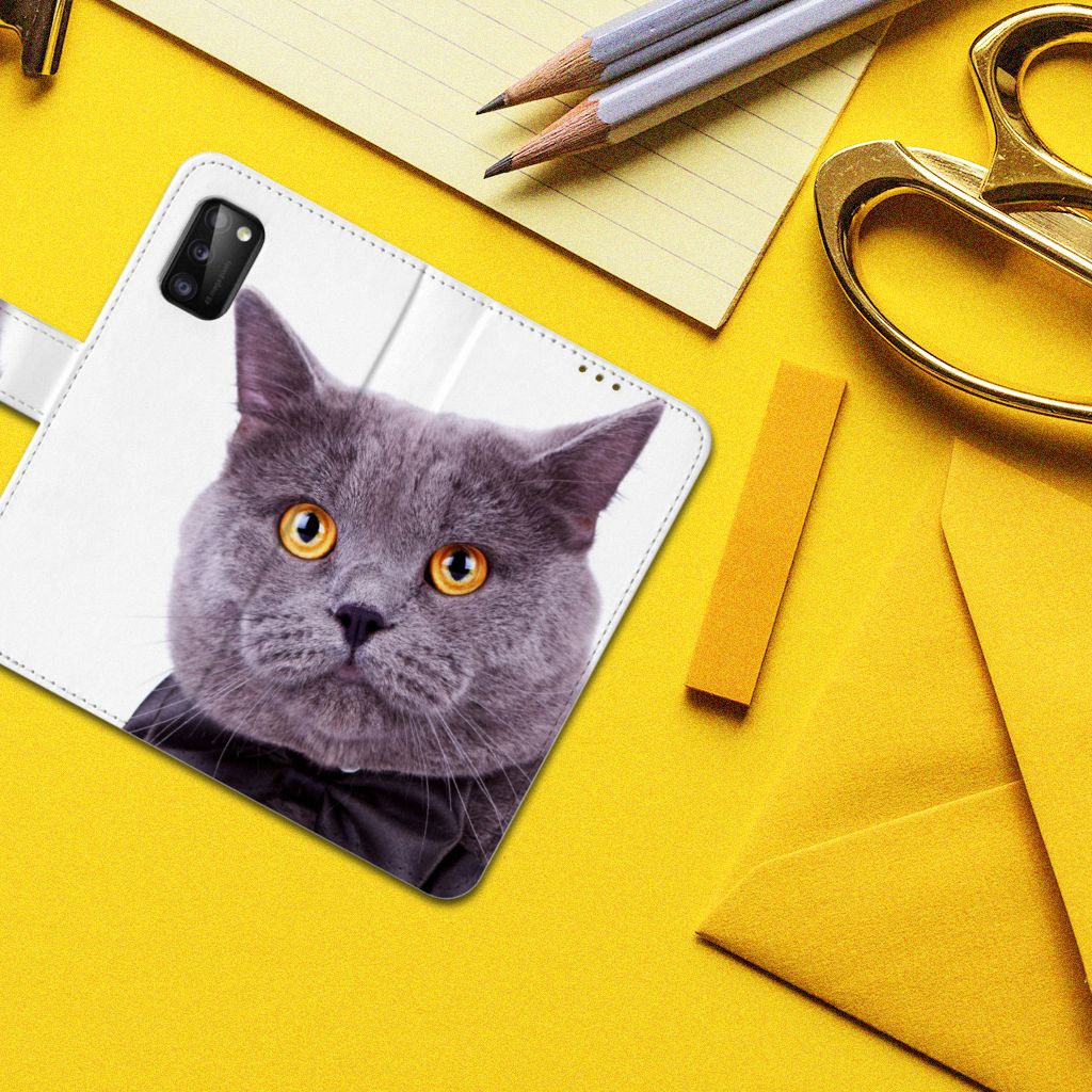 Samsung Galaxy A41 Telefoonhoesje met Pasjes Kat