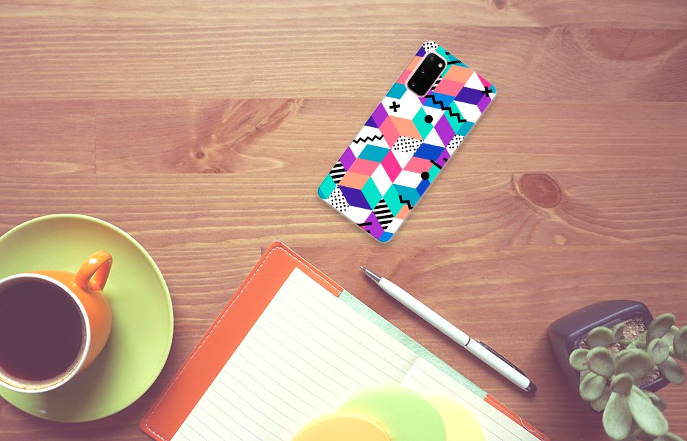 Samsung Galaxy S20 TPU Hoesje Blokken Kleurrijk B2C Telecom