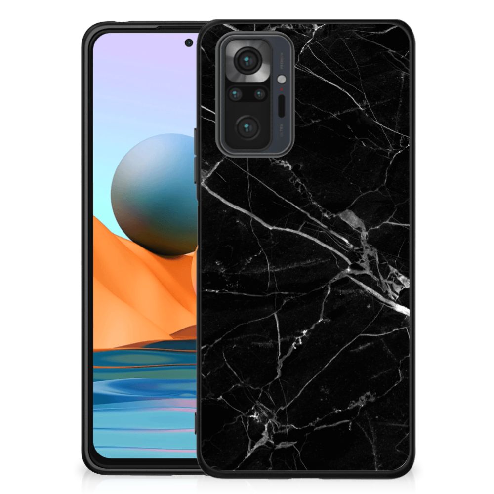 Xiaomi Redmi Note 10 Pro Marmeren Print Telefoonhoesje Marmer Zwart - Origineel Cadeau Vader