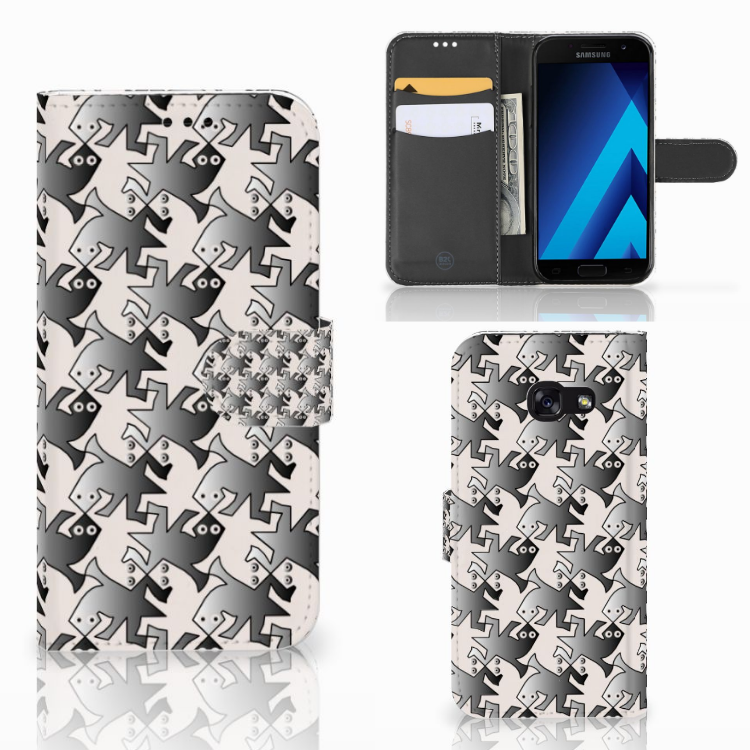 Samsung Galaxy A5 2017 Telefoonhoesje met Pasjes Salamander Grey