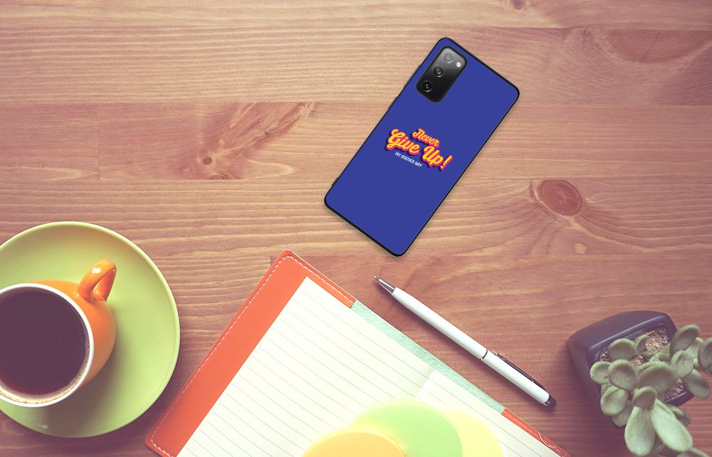 Samsung Galaxy S20 FE Telefoon Hoesje met tekst Never Give Up B2C Telecom