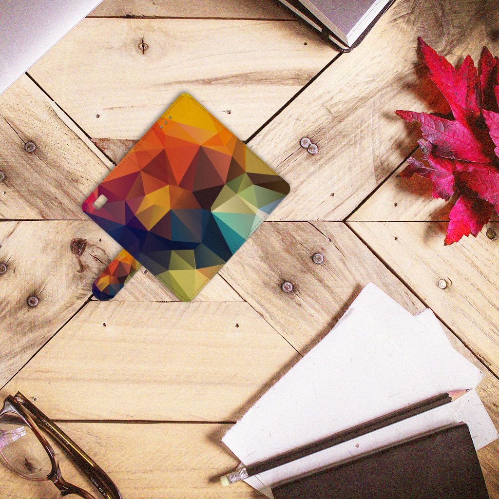 Huawei Ascend P8 Lite Book Case Polygon Color