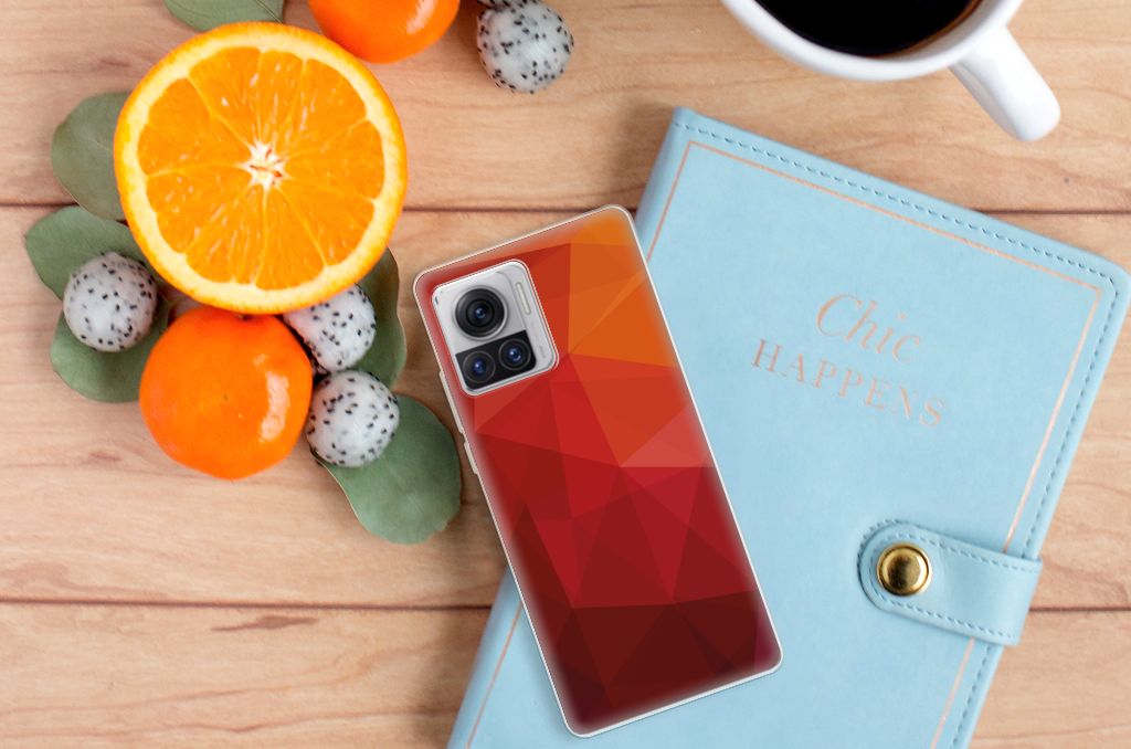 TPU Hoesje voor Motorola Moto X30 Pro Polygon Red