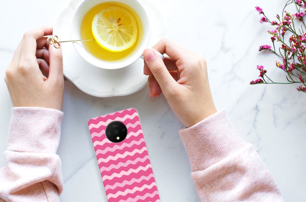 OnePlus 7T TPU bumper Waves Pink