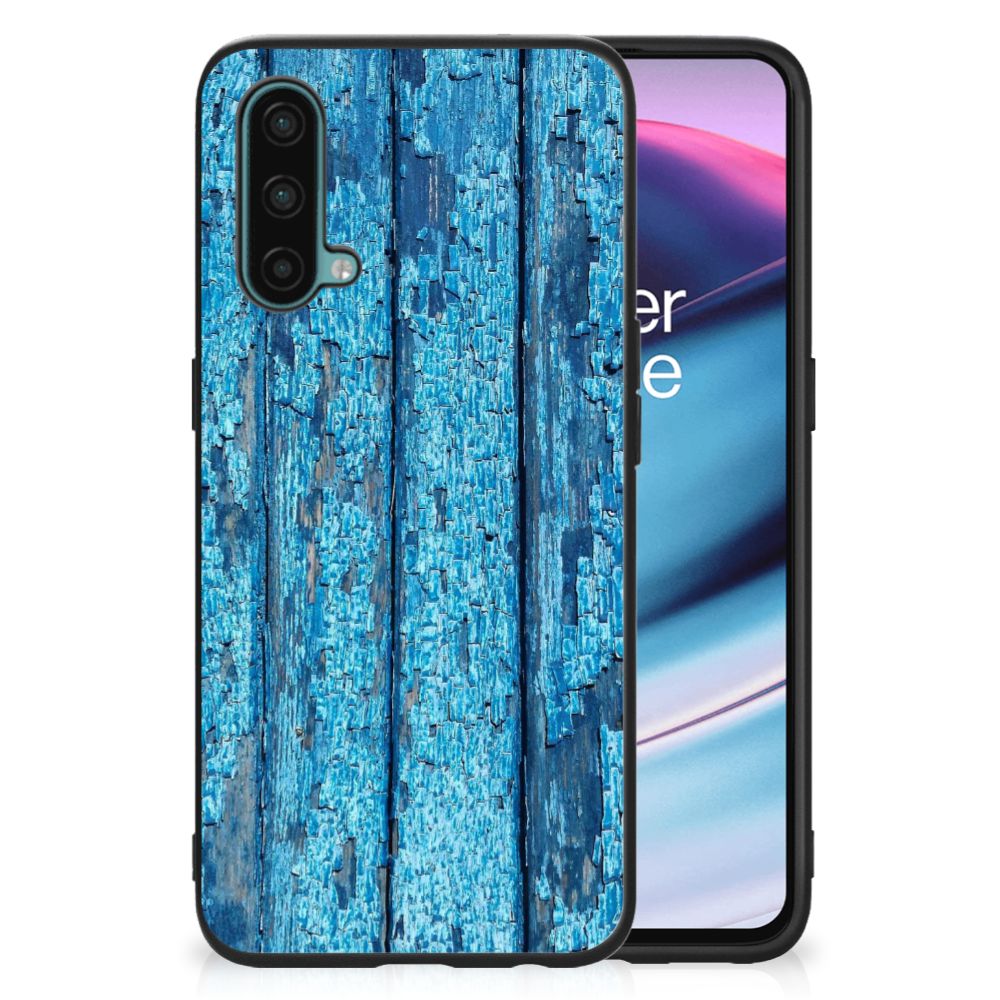 OnePlus Nord CE 5G Houten Print Telefoonhoesje Wood Blue B2C Telecom