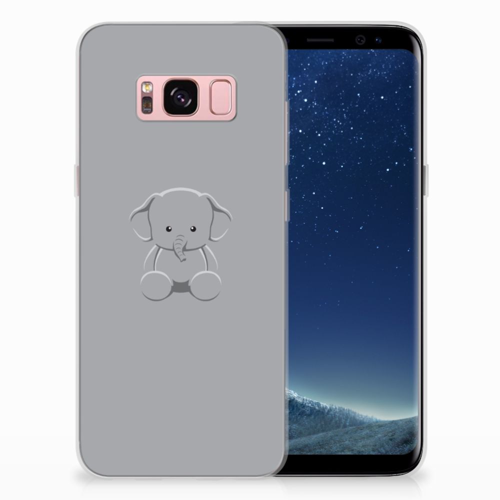 Samsung Galaxy S8 Telefoonhoesje met Naam Grijs Baby Olifant