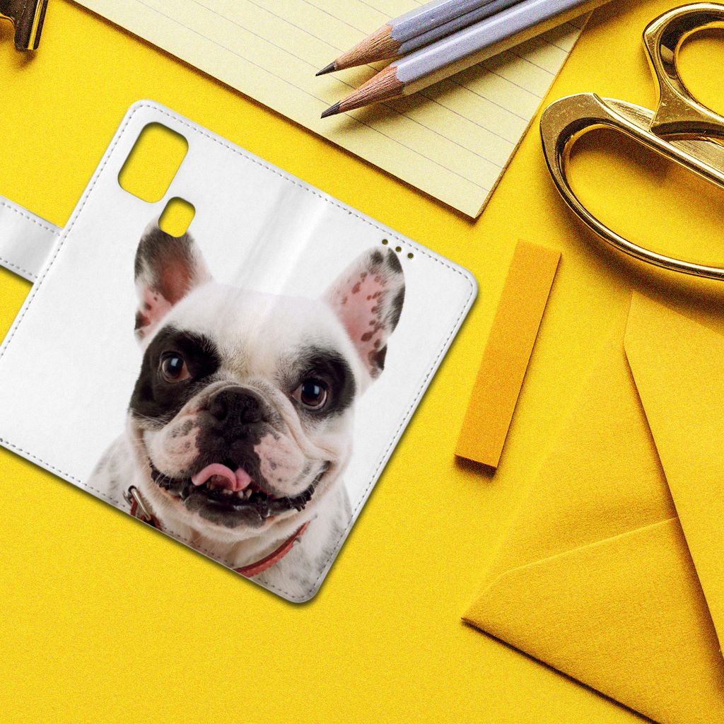 Samsung Galaxy M31 Telefoonhoesje met Pasjes Franse Bulldog