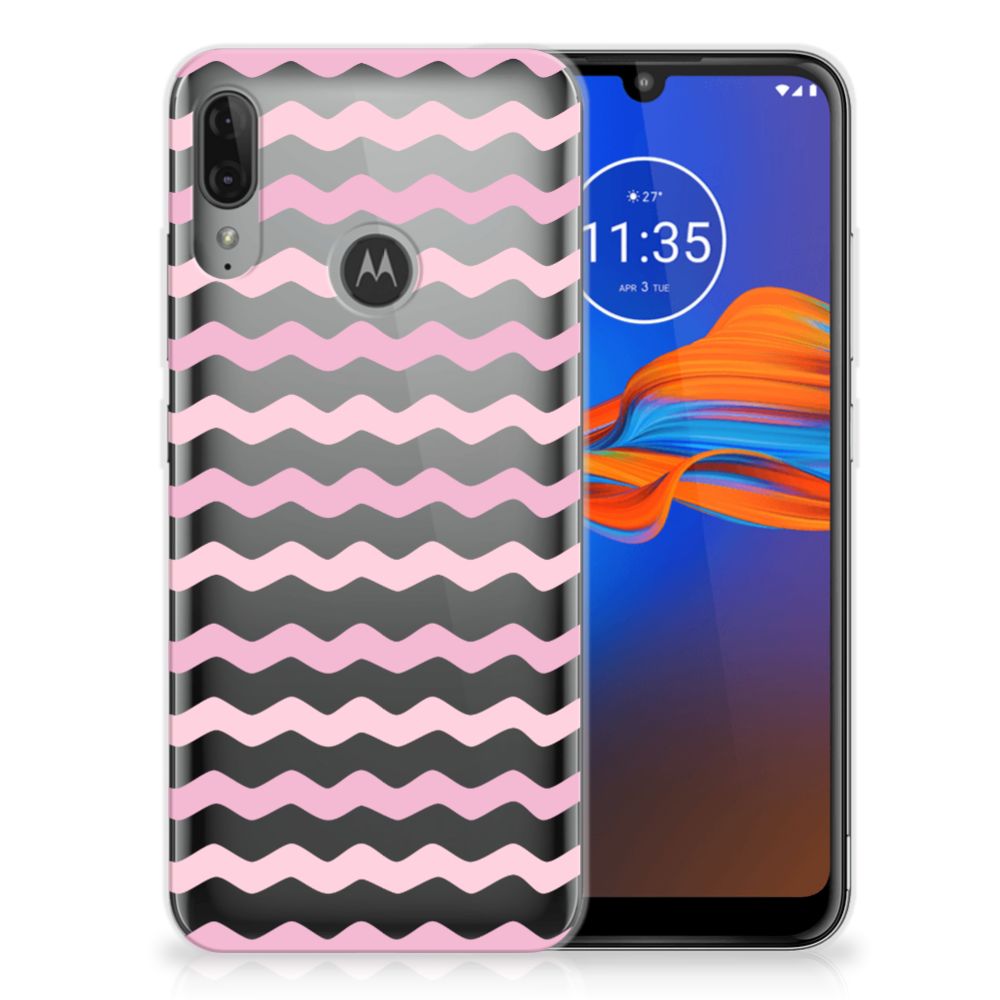 Motorola Moto E6 Plus TPU bumper Waves Roze