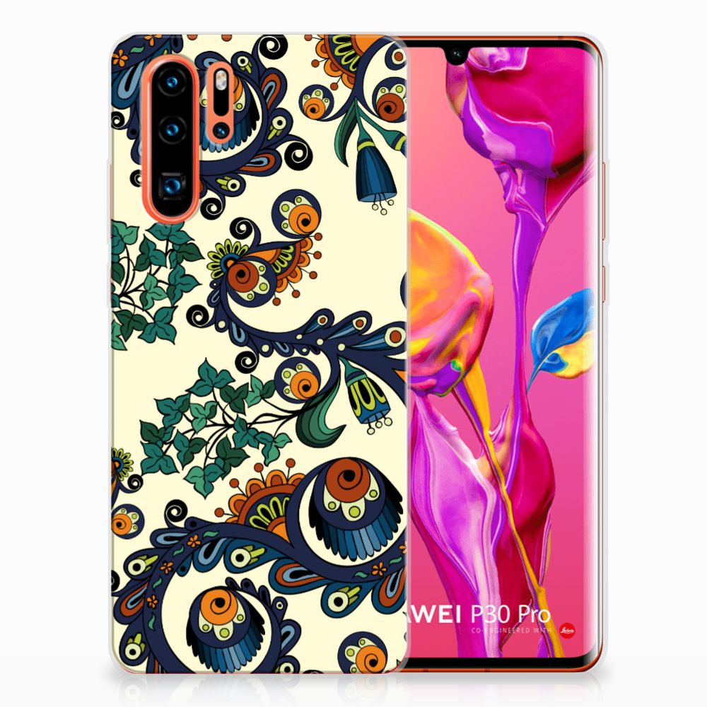 Siliconen Hoesje Huawei P30 Pro Barok Flower