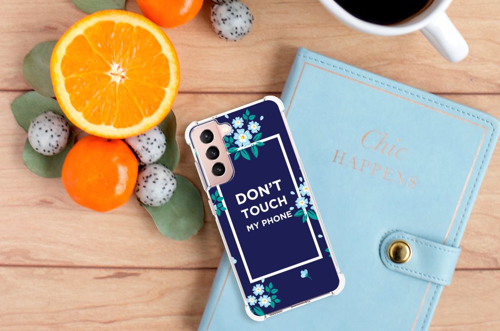 Samsung Galaxy S21 FE Anti Shock Case Flowers Blue DTMP B2C Telecom