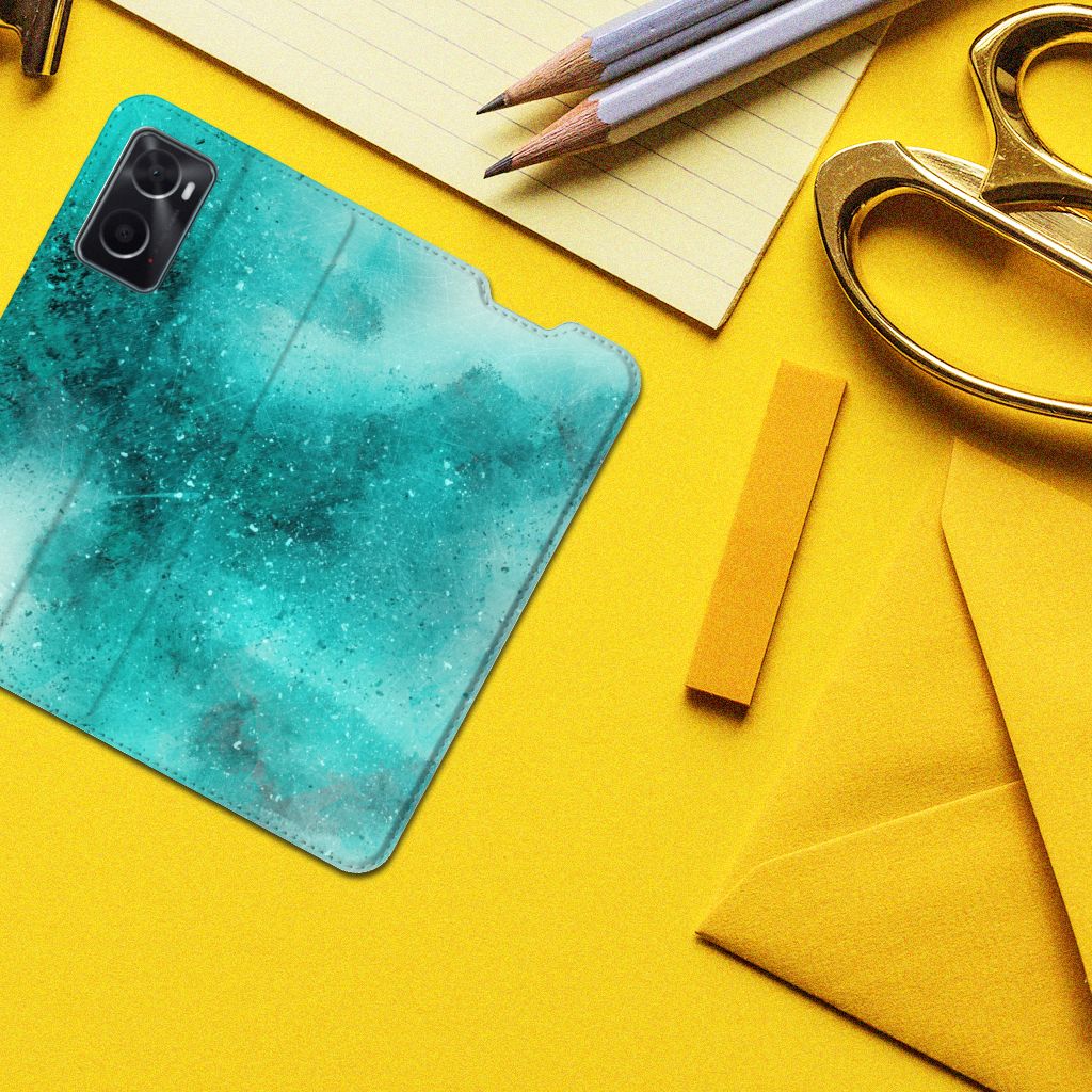 Bookcase OPPO A96 | A76 Painting Blue - B2C Telecom