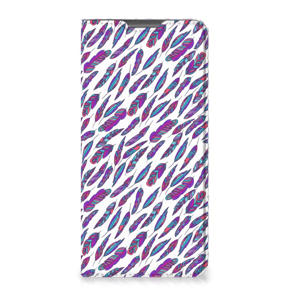 Motorola Moto G52 | Moto G82 Hoesje met Magneet Feathers Color - B2C Telecom