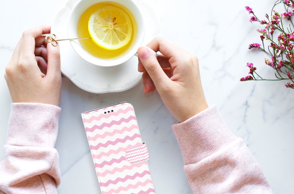 Samsung Galaxy S9 Plus Telefoon Hoesje Waves Roze