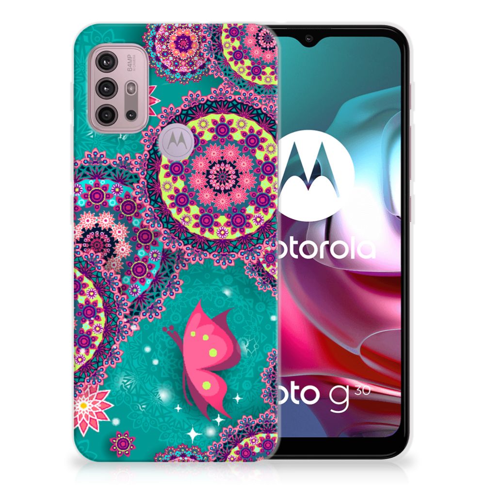 Motorola Moto G30 | G10 Hoesje maken Cirkels en Vlinders B2C Telecom