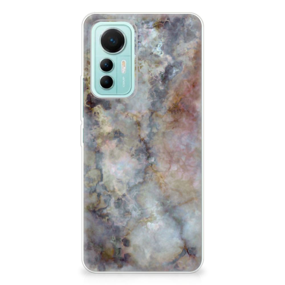 Xiaomi 12 Lite TPU Siliconen Hoesje Marmer Grijs B2C Telecom