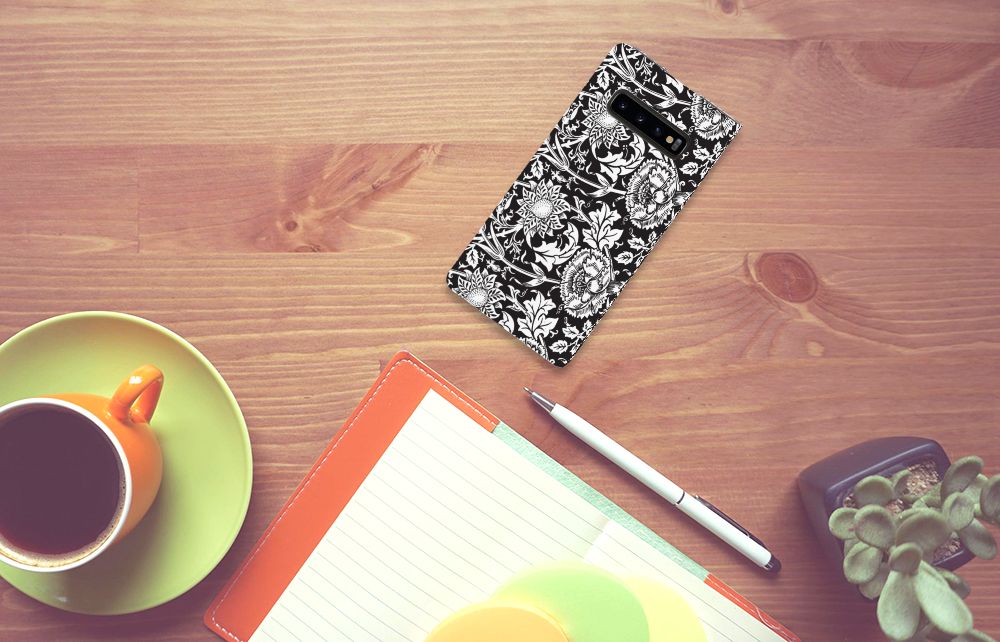 Samsung Galaxy S10 Plus Smart Cover Black Flowers