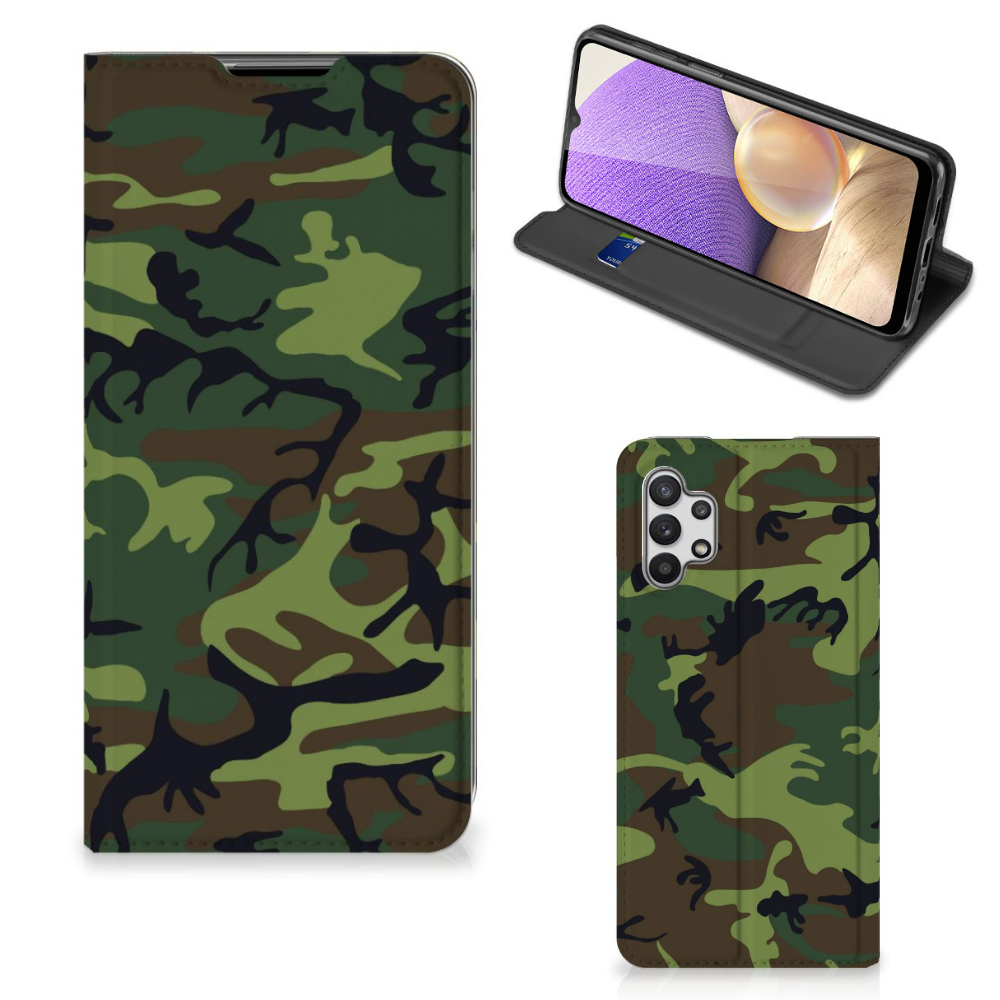 Samsung Galaxy A32 5G Hoesje met Magneet Army Dark - B2C Telecom