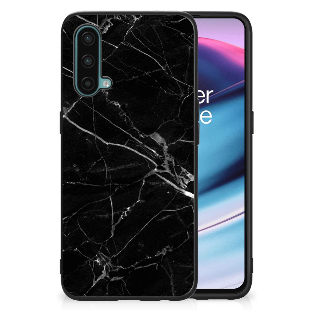 OnePlus Nord CE 5G Marmeren Print Telefoonhoesje Marmer Zwart - Origineel Cadeau Vader