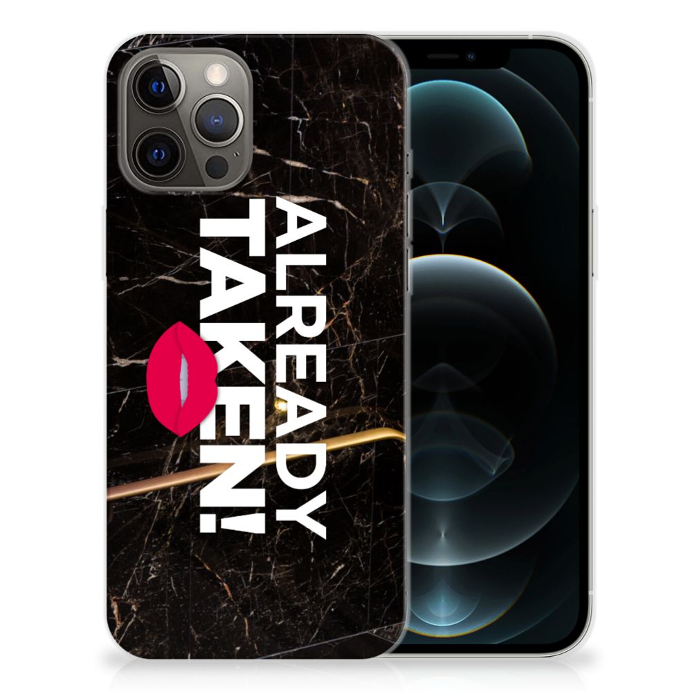 iPhone 12 Pro Max Siliconen hoesje met naam Already Taken Black B2C Telecom