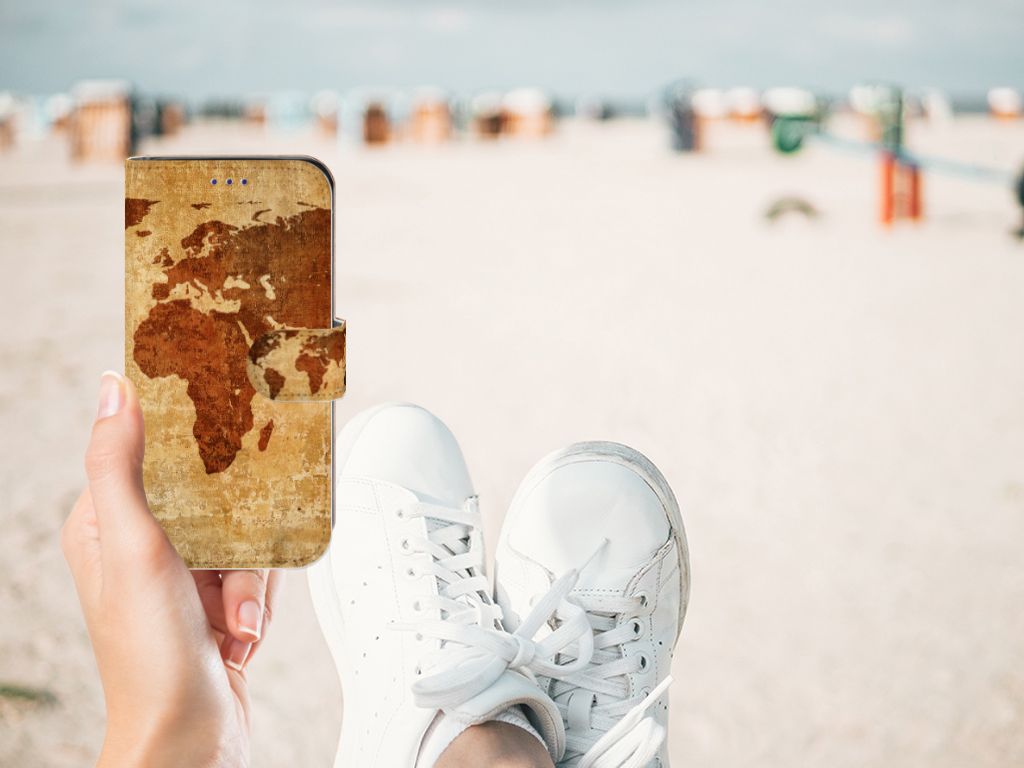 Samsung Galaxy S10e Flip Cover Wereldkaart