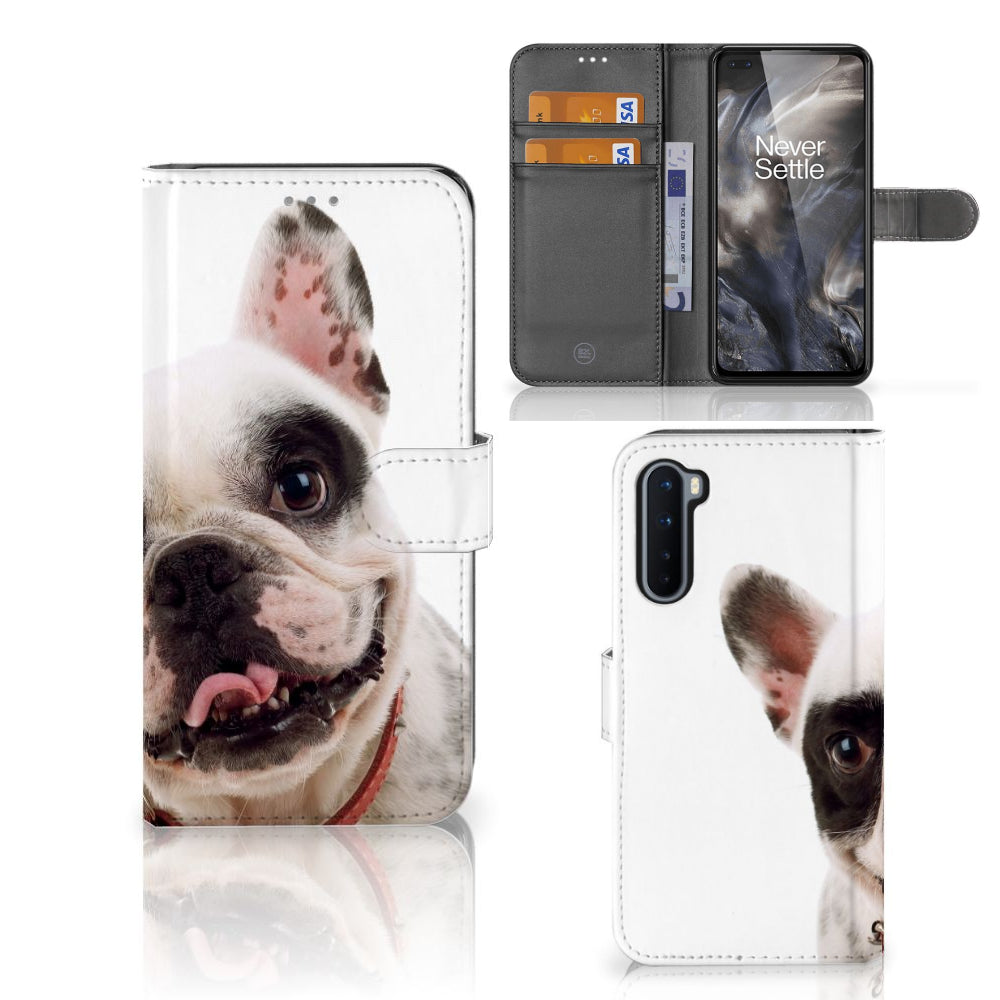 OnePlus Nord Telefoonhoesje met Pasjes Franse Bulldog