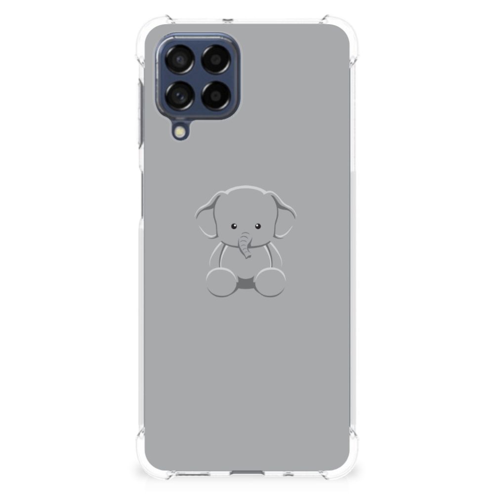 Samsung Galaxy M53 Stevig Bumper Hoesje Grijs Baby Olifant B2C Telecom