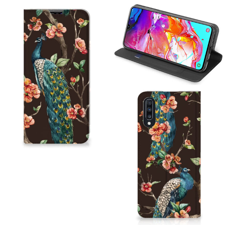 Samsung Galaxy A70 Hoesje maken Pauw met Bloemen