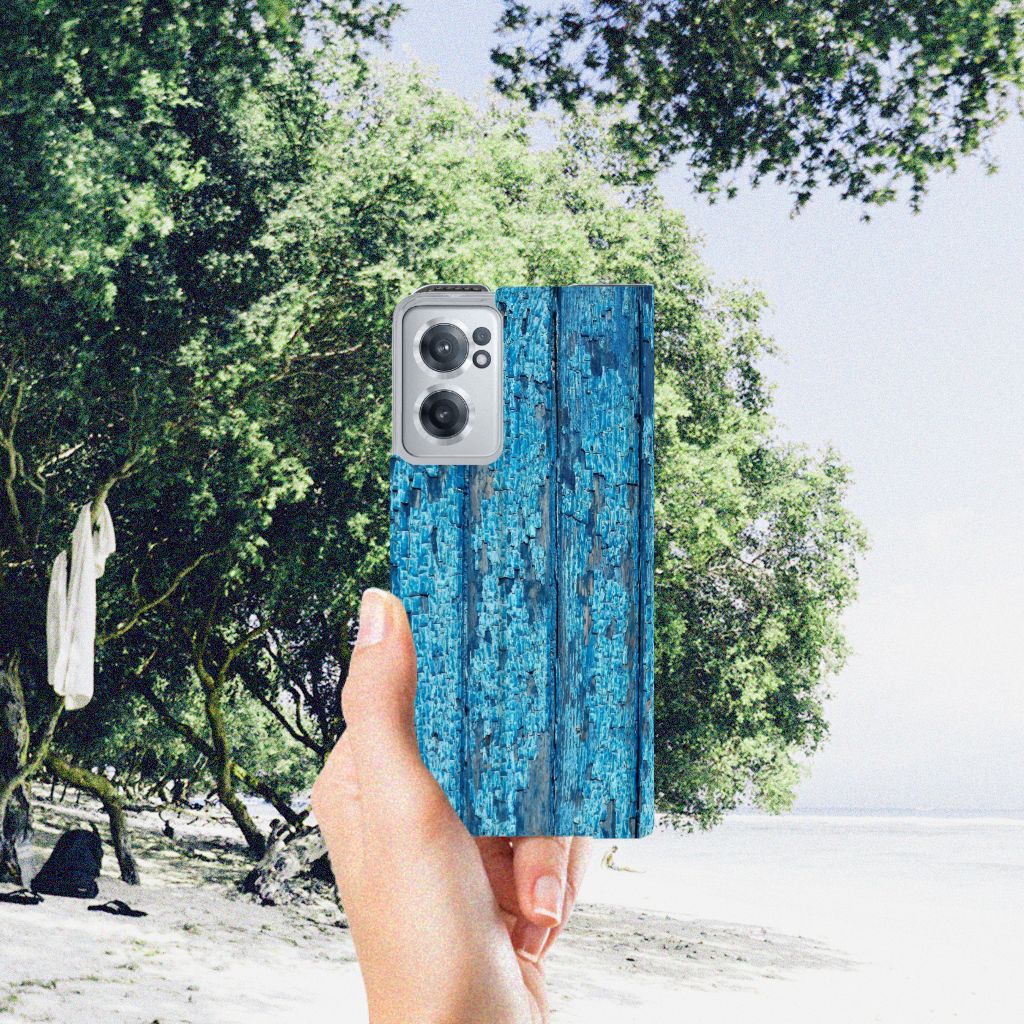 OnePlus Nord CE 2 5G Book Wallet Case Wood Blue - B2C Telecom