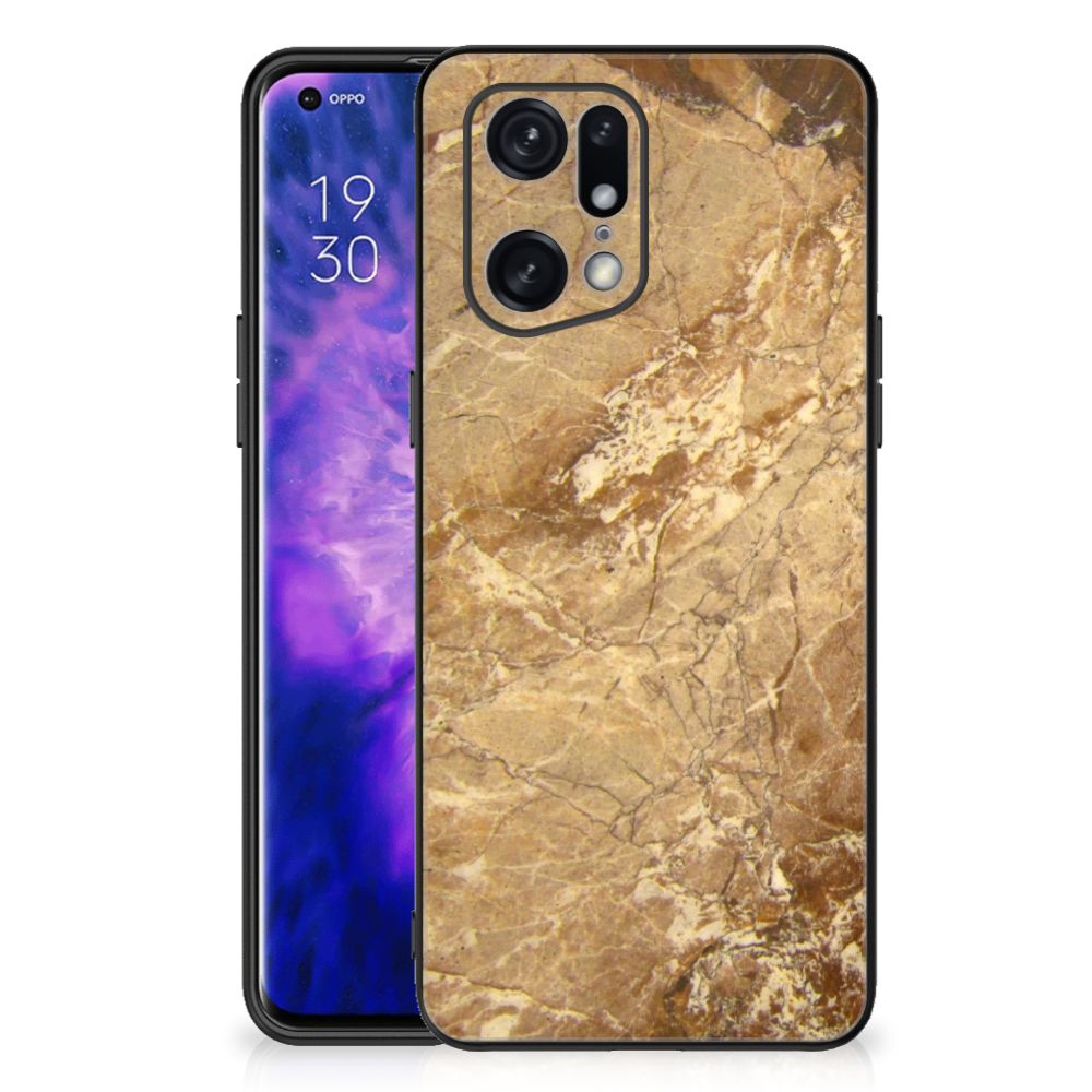 OPPO Find X5 Pro Marmeren Print Telefoonhoesje Marmer Creme