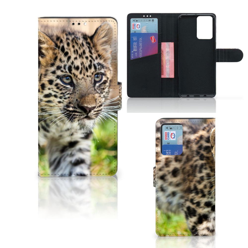 Xiaomi Redmi Note 10 Pro Telefoonhoesje met Pasjes Baby Luipaard