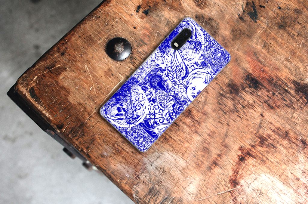 Silicone Back Case Samsung Xcover Pro Angel Skull Blauw B2C Telecom