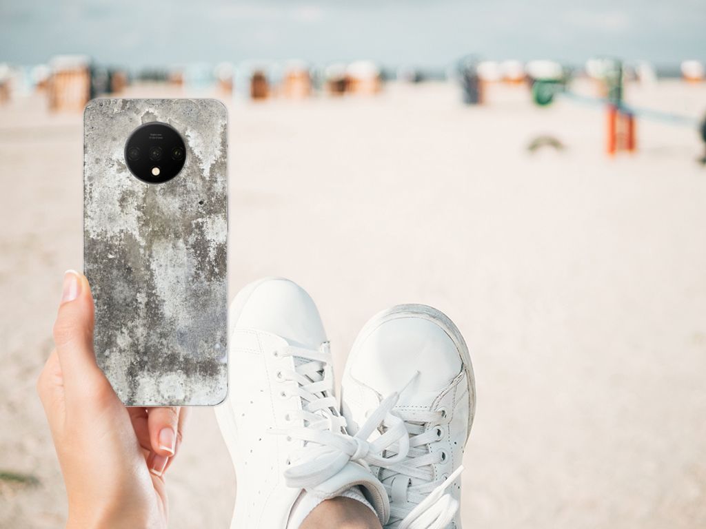 OnePlus 7T TPU Siliconen Hoesje Beton Print