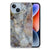 Apple iPhone 14 TPU Siliconen Hoesje Marmer Grijs met een uniek marmerdesign en helder TPU materiaal.