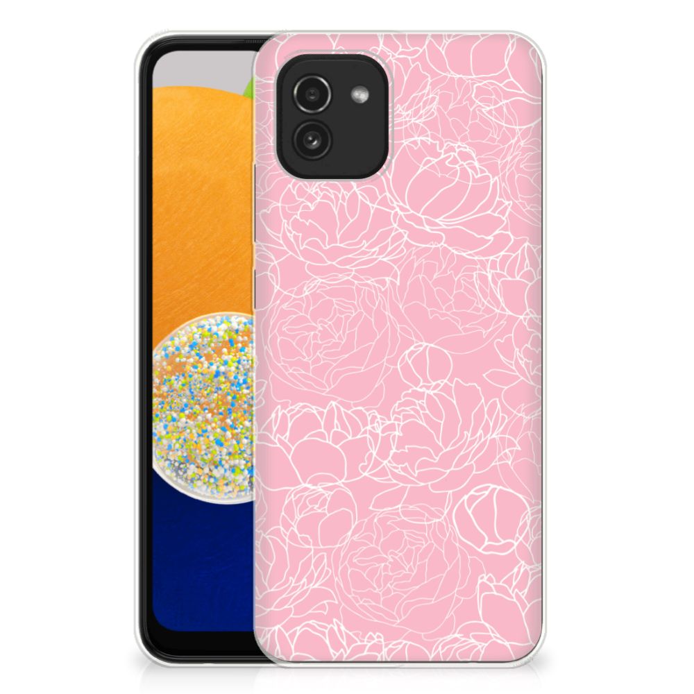 Samsung Galaxy A03 TPU Case White Flowers