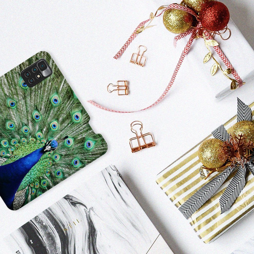 Xiaomi Redmi 10 Hoesje maken Pauw - B2C Telecom